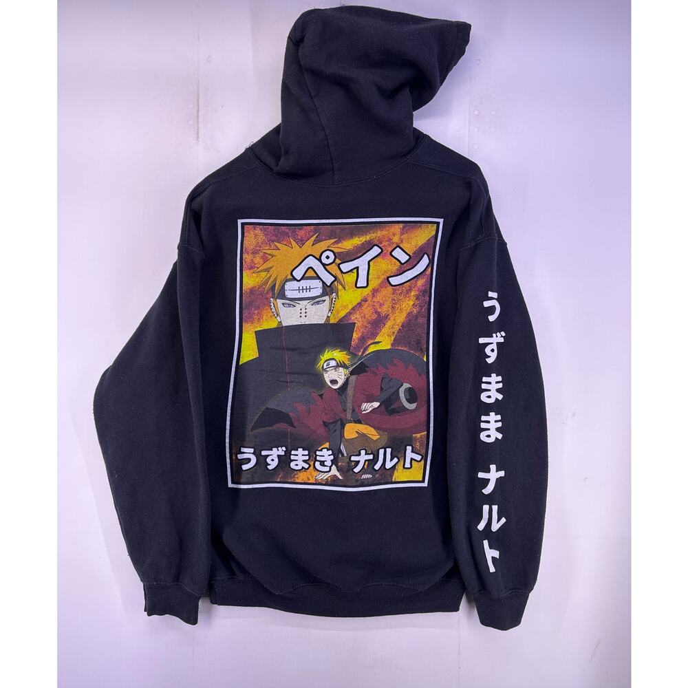 Naruto Shippuden Pain/ Naruto Sage Mode Black Hoodie Sz L